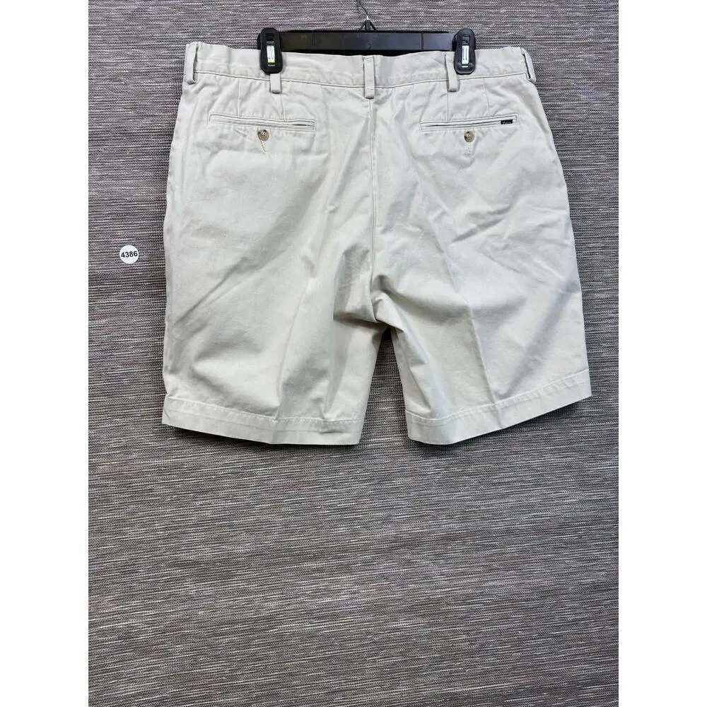 Polo Ralph Lauren Shorts Mens 38 Beige Chino Classic Fit 9 Inseam Casual Summer
